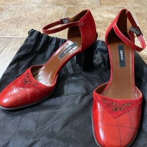 Dkny leather and suede